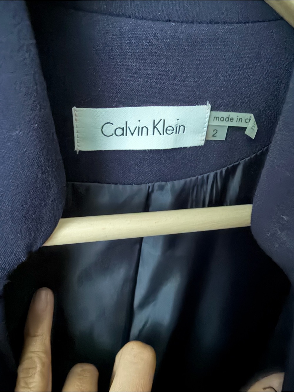 Calvin Klein (Carolyn Bassett) Style Navy Cap-Sleeve Wrap Sheath Dress Size 2 - Picture 7 of 7